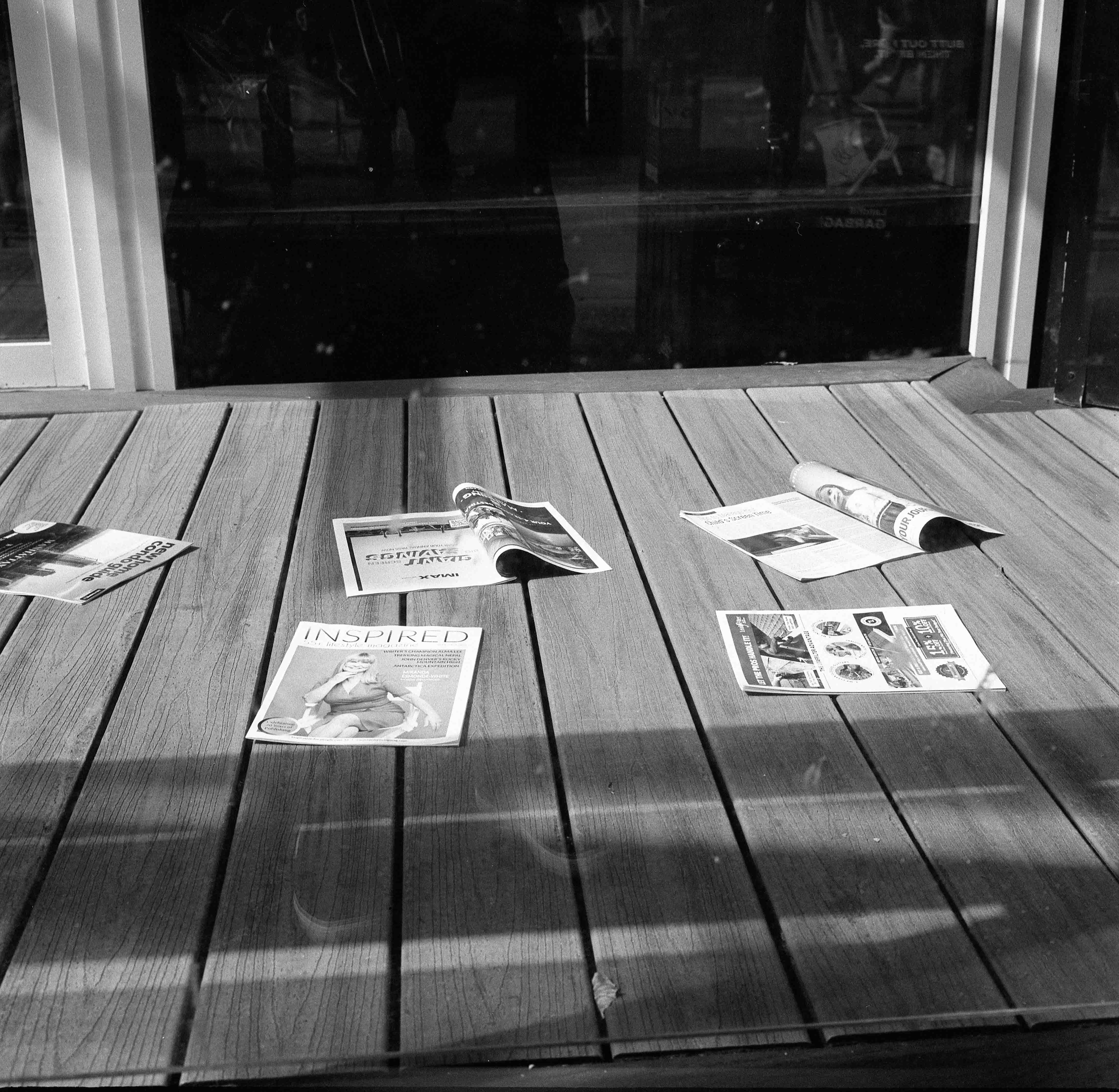 Magazines on the floor