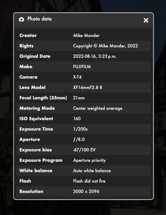 jAlbum EXIF data