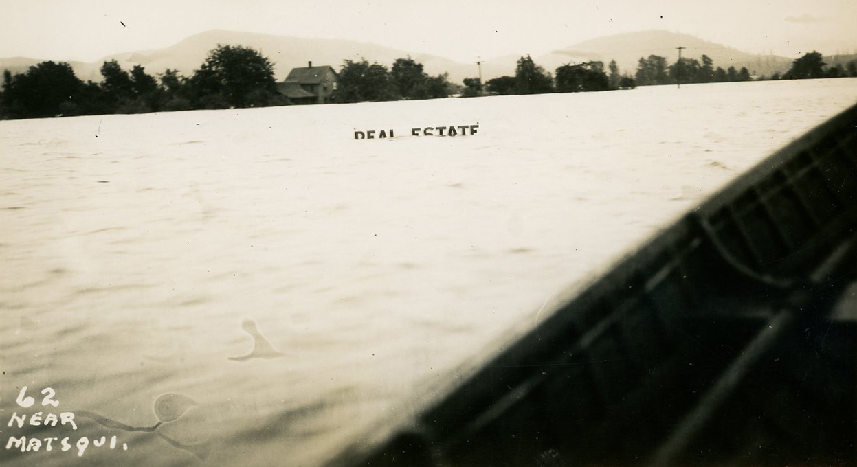 Blog post photo, 1940s flood, submerged sign