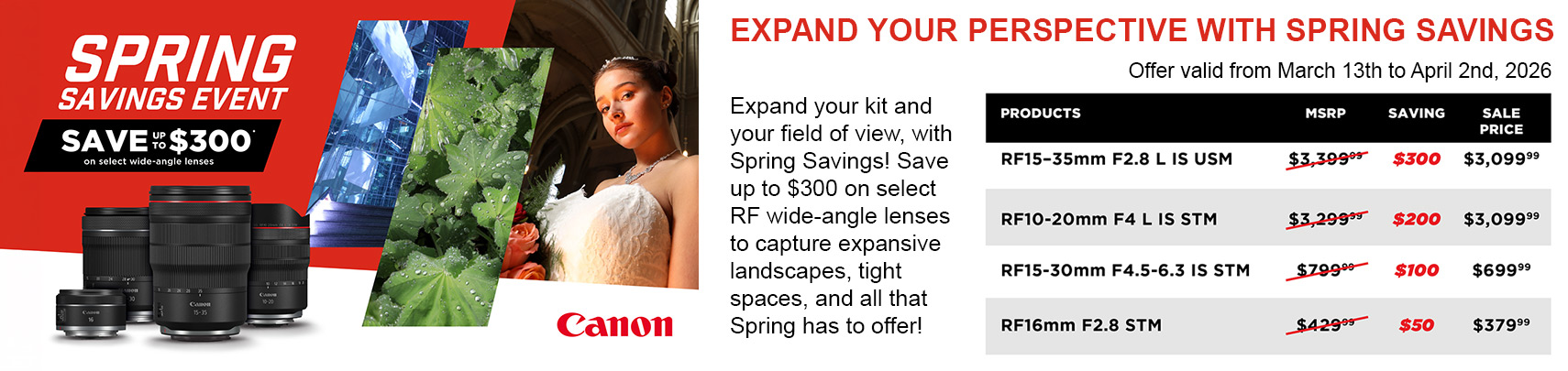 Canon Spring 2026 Lens Sale