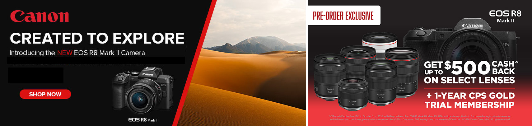 Canon EOS R8 Mark II Special Intro Offer banner