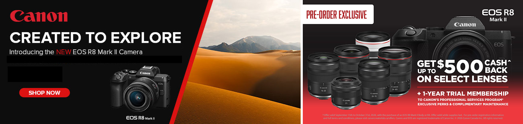 Canon EOS R8 Mark II Special Intro Offer banner