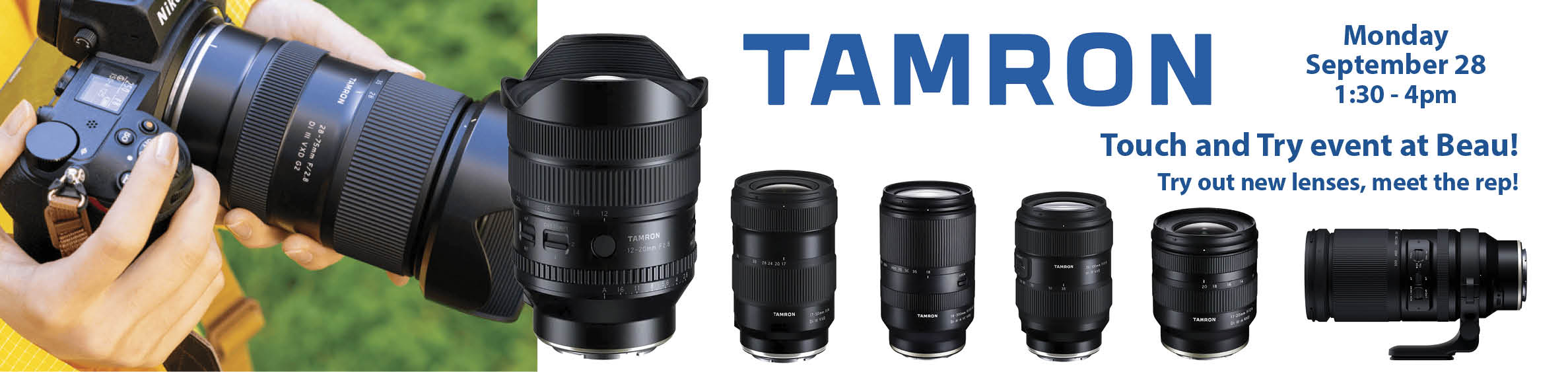 Tamron lens event at Beau banner